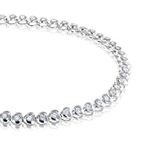 Sterling Silver Heart Shaped Diamond Tennis Bracelet -0.50 cttw - 7 inch