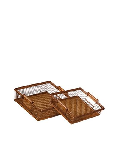 Chateau chic Set Vassoio 2 pezzi Marrone