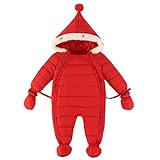 Snoneベビー カバーオール ロンパース フード付 冬 防寒アウター ジャンプスーツ 綿入れ 赤ちゃん 新生児 子供 男女兼用 出産祝い 子供誕生日70-90cm
