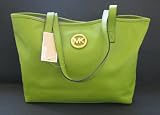 Michael Kors Jet Set Travel Medium Tote Lime Green Leather