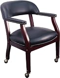 Black Vinyl Luxurious Conference Chair with Casters [B-Z100-BLACK-GG]