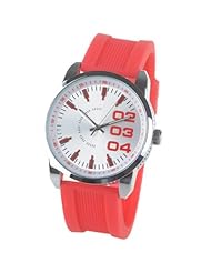 Orient Idea Ori-0303E Stylish Unisex Rubber Strap Round Case Quartz Watch for Male - Red
