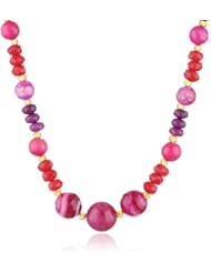 Bright Color Rondelle Quartz Necklace, 18"