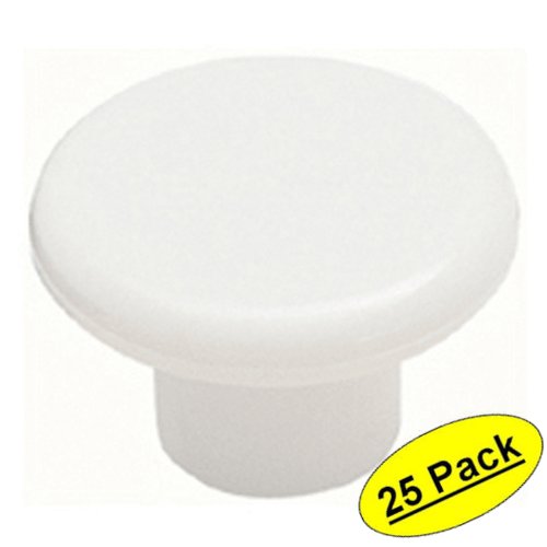 Amerock BP802 PW Plain White Plastic Knob 1 1 4 Diameter 25