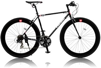 CANOVER(カノーバー) 700&times;25C　クロモリフレーム　クロスバイク　シマノ21段変速ラピッドファイヤー　前後ディープリム　重量：11.2Kｇ　LEDライト標準装備　CAC-024　HEBE（ヘーベー） ブラック