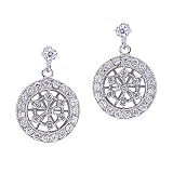 Tiffany Inspired Dangling Lacy C.Z. Diamond Earrings Nice Holiday Gift (Special Sale) Free Gift if You spend  Today