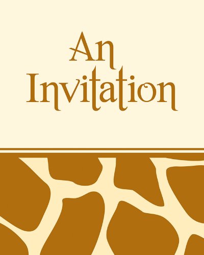 8-Count You're Invited Party Invitations, Animal Print Giraffe