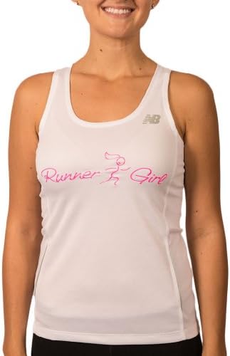 Speedy Banana Women's New Balance Singlet "Runner Girl" Small White