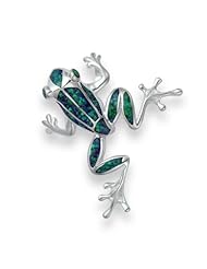 Heather Needham, Silver Imitation Opal Large Frog Brooch With Hidden Pendant Loop