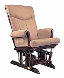 Barrington Premium 6 Position Reclining Glider Rocker- Espresso Finish with Coffee Micro Fiber