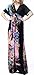 Wantdo Women's V-neck Beach Printed Summer Maxi Dress