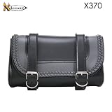 Black and Gray PVC Double Buckle Motorcycle Tool Bag By Xelement