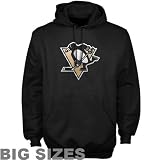 NHL Majestic Pittsburgh Penguins Black Big Sizes Felt Tek Patch Pullover Hoodie Sweatshirt (XXX-Large)