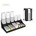 Mind Reader CDCOM-BLK Cup and Lid Organizer and Breakroom and Coffee Condiment Organizer, 15 Compartment, Black