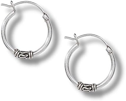 Tomas Sterling Silver 16mm Bali Serpentine Hoop Earrings