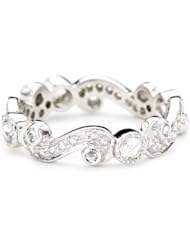 Sethi Couture White Rose Cut Diamond Scroll Band , Size 6.5