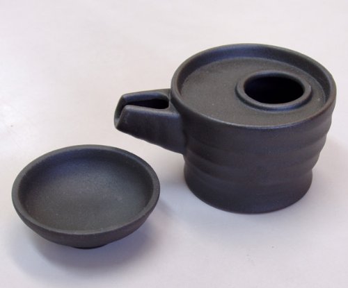 電子レンジ　燗付け器　黒備前　b336-25-26