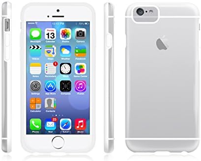iPhone 6 case - Evacase iPhone 6 Case Scratch-Resistant Clear Slim Fit Cover with Shock Absorbent TPU Hybrid Bumper Protection iPhone 6 4.7 Case (White/Clear)