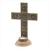 Inspirational Sage Cross Tealight Holder Stand