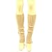 Winter Ski Ribbed Knit Leg Warmers Dancer Zipper Khaki
