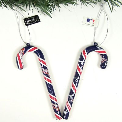 Buy ATLANTA BRAVES OFFICIAL CANDY CANE CHRISTMAS ORNAMENTS (6) by Forever Collectibles