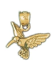 Dazzlers Solid 14 karats Gold 3D Bird Charm Pendant available in three colors from jewelsberry (weights: 1.2 grams only)