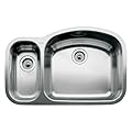 Blanco 510-881R Wave 1-12 Reverse Bowl Undermount Kitchen Sink, Satin ... Blanco 510-881R Wave 1-12 Reverse Bowl Undermount Kitchen Sink, Satin ...