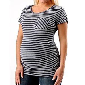 Buy A Pea in the Pod Collection: Velvet Short Sleeve Scoop Neck Pocket Tee Maternity T Shirt by Velvet