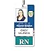 RN Badge Buddy - Heavy Duty Vertical Badge Buddies for Nurses - Spill & Tear Proof Cards - 2 Sided USA Printed Quick Role Identifier ID Tag Backer by Specialist ID