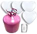 Helium Ballongas Set mit 15 weißen Herz-Luftballons ø28 cm, Ballonband und Heliumflasche