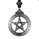 Large Theban Alphabet Pentacle Jewelry Hermetic Pentagram Pagan Wiccan Enochian Pendant