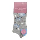 Womens/Ladies Flower Pattern Honeycomb Top Trainer Socks, Purple Pink Blue (Pack of 3)