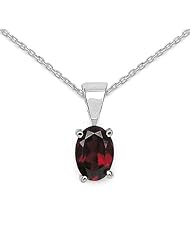 1.00 Carat Genuine Garnet 925 Sterling Silver Pendant