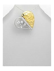 Heart CZ Pendant Necklace In 92.5 Sterling Silver
