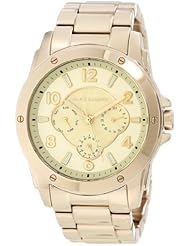 Vince Camuto Womens VC/5042CHGB Round Gold-Tone Multi-Function Bracelet Watch