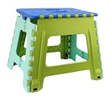 12" Step Stool - Imperial Easy Folding Step Stool With Handles - MW1109 Blue & Green Medium