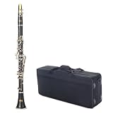 Barcelona 200 Series B-Flat Clarinet with Case, Polishing Cloth, Gloves, and Cork Wax - Black