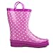 AccessoWear Girls Pink Butterfly Polka-Dot Rain Boots (1 M US Little Kid)