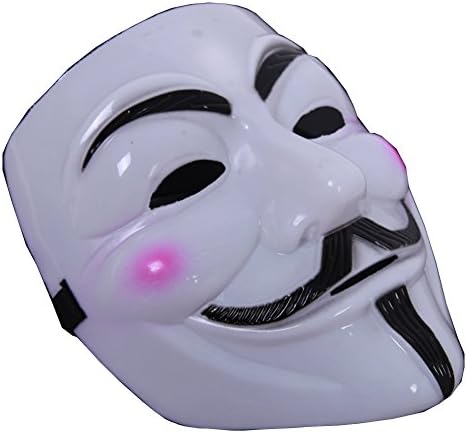 Happy Bag V for Vendetta Full Face Party Complete Costume Mask (white)
