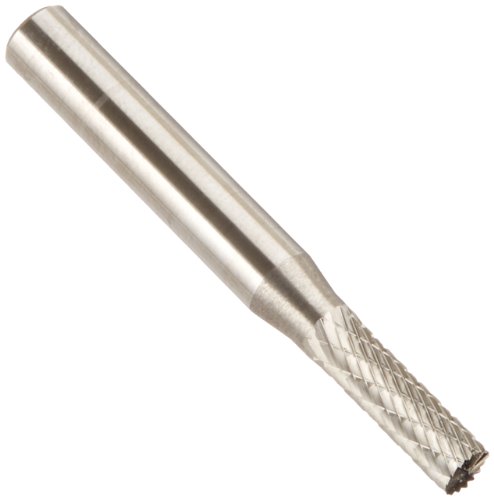 Drill America SB-14 Carbide Burr/Rotary File Cylindrical End-Cut Double Cut for Die Grinder 3/16" Dia. x 5/8" Cut Length with 1/4" Shank and 2" Overall Length, DUL Series