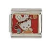SilverBin Enamel Paint Flower Bunny Easter Theme Stainless Steel Italian Charm Link