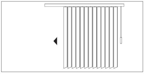 Lamellenvorhang / Vertikalanlage ~ Farbe: terra / terracotta ~ Höhe: 260 cm ~ Breite im Angebot wählbar ~ hier in (BxH): 100x260 cm ~ Vertikaljalousie ~ Lamellenbreite: 89mm