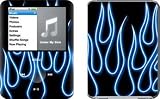 Blue Neon Flames Design Protective Decal Skin Sticker for Apple iPod nano 3G (3rd Generation) 4GB/ 8GB Player
