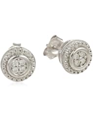 Sterling Silver Diamond Round Earrings (1/10 cttw, I-J Color, I2-I3 Clarity)