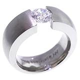 SAVE 70% Stainless Steel Ring with Princess Cut Signity Stone Cubic Zirconia in a Bypass Style - OVERSTOCK Clearance Sale!