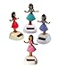 Set of 4 Hawaiian ALOLA Dancing Hula Girl 1 Blue 1 Pink 1 Yellow 1 Purple Solar Toy