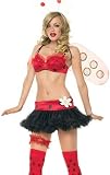 Sexy Halloween Costumes Fancy Dress Party Womens Ladybug Outfit Cute Lady Bug Costume + Wings