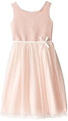 Girls Polyester/Tulle Mesh Glittering Party Dress 