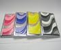 4 Mixed Color Crystal Wave Business Card Cases (Black, Blue, Pink & Yellow) : ID Wallet Holder