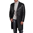 BGSD Men's New Zealand Lambskin Leather Long Coat